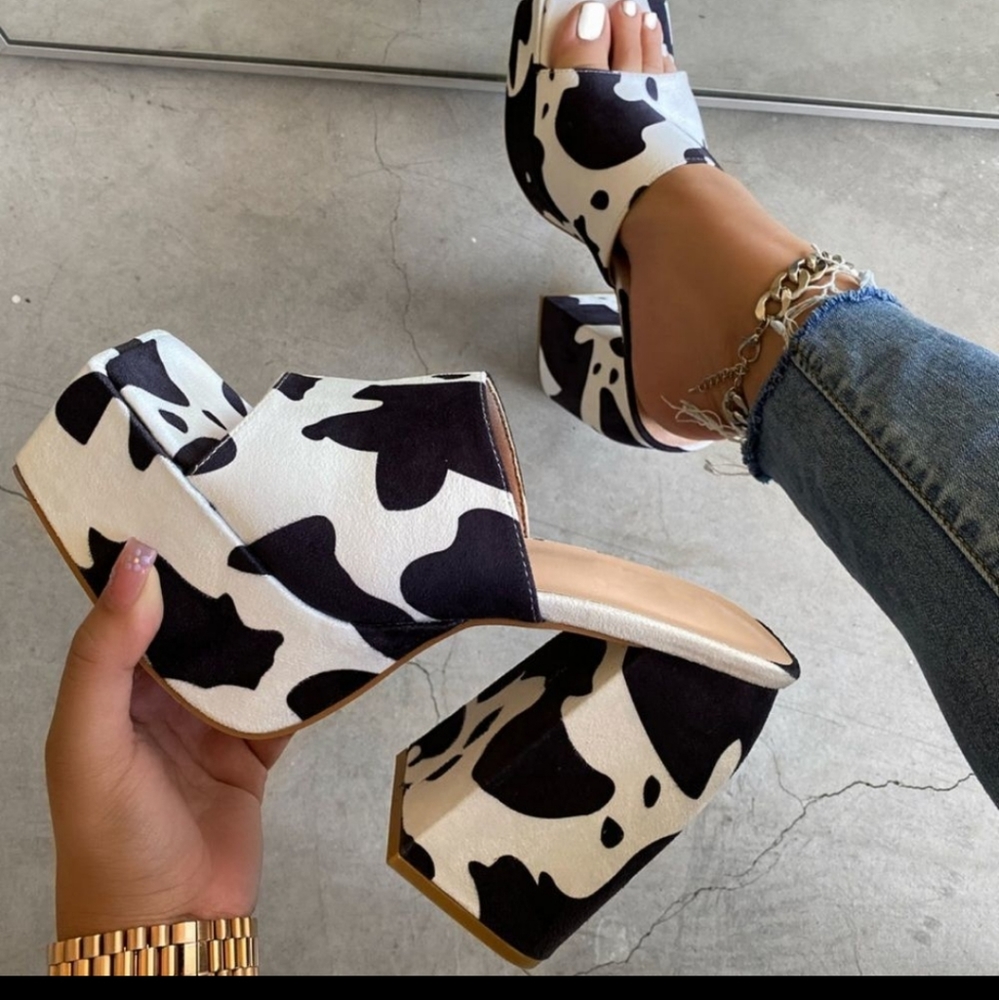Cow Print Heels